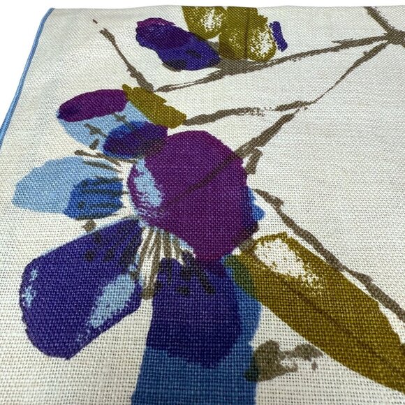 Vintage Vera Napkin 16" Square Blue Floral Linen Style MCM Textiles - Picture 4 of 11